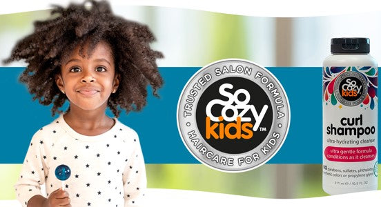 Curl Shampoo Feature With Curly Hair Child